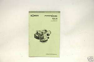 Orig Operators Manual Sokkia SDL30 Digital Level  