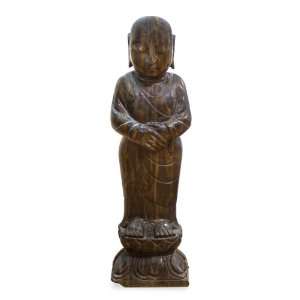  Hand Carved Stone Standing Monk: Home & Kitchen