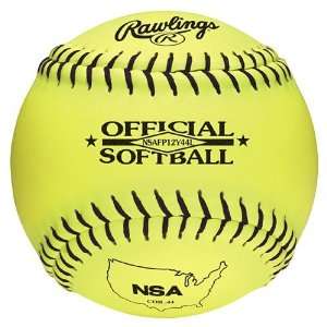 44 COR NSA Approved Optic Yellow 12 Inch Leather Fast Pitch Softball 