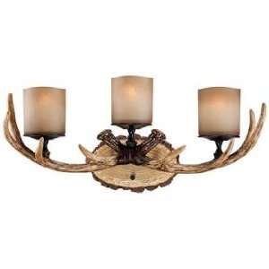  Faux Deer Antlers Candle Glass 22 1/2 Wide Bath Light 