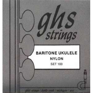  GHS Baritone Ukulele Black Nylon 28 36 100: Musical 