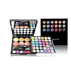   Neon Matt Color Eyeshadow Blush Face Powder Travel Make up Kit: Beauty