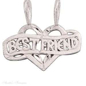  Sterling Silver 18 Box Chain Necklace With BEST FRIEND 