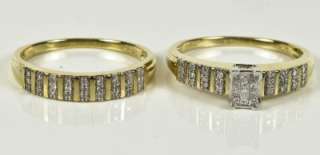 Designer .50ctw Genuine H SI Diamond Engagement Wedding Set Sterling 
