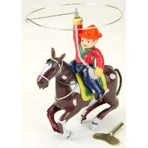   Style Tin Wind Up Cowboy with Lariat   Reproduction Toys & Games