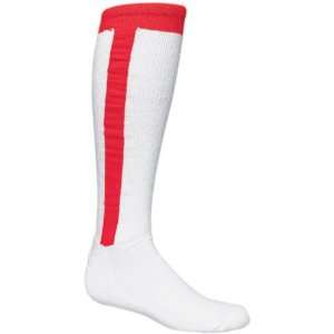 H5 Baseball Stirrup Socks WHITE/SCARLET YOUTH: SMALL 15:  