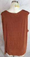 Citiknits Top Tank Shell Caramel Bronze 3X Travel Knit Slinky  