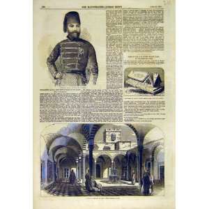  1855 Bey Tunis Basha Monument Hicks Palace Old Print