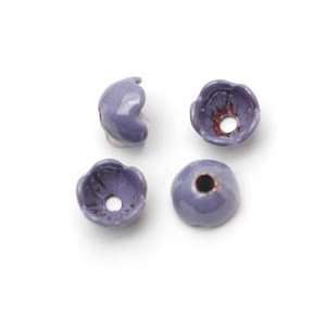  C Koop Beads Violet Enamel Flower Cap 10x5mm, 1 pc Arts 