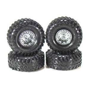   Swamper Tires Mounted on Weld Stone Crusher Wheel 1/24: Toys & Games