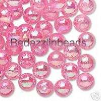 Lot of 800 Translucent Pink AB 8mm Round Plastic Beads  