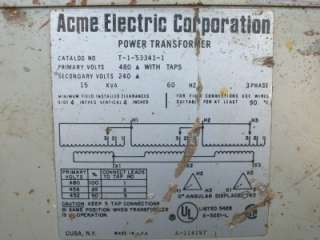 Acme Electric Power Transformer T 1 53341 1  