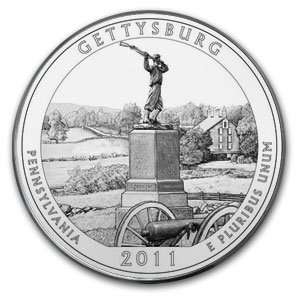  the Beautiful Five Ounce Silver Coin   Gettysberg 