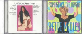 Greatest Hits by Cher & Experience The Divine by Bette Midler   2 CDs 