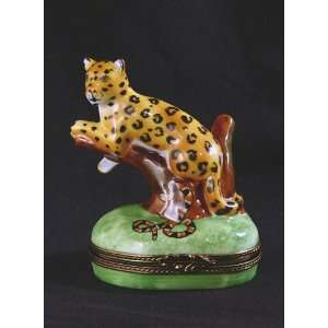  Exotic Leopard in Tree French Limoges Box