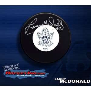  Lanny McDonald Autographed/Hand Signed Hockey Puck Sports 