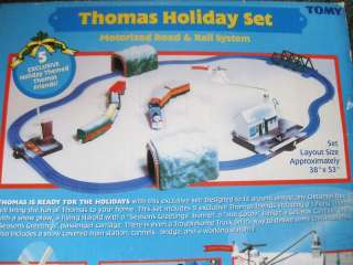 TOMY Trackmaster THOMAS HOLIDAY SET euc comp Flying Harold snow plow 