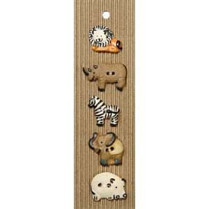  Ceramic Buttons   African Animals Style 253: Arts, Crafts 