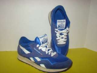 Vtg 1980s REEBOKS Womens Sneakers Sz 7 ORIGINAL Retro Blue/White 