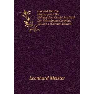   , Volume 1 (German Edition): Leonhard Meister:  Books