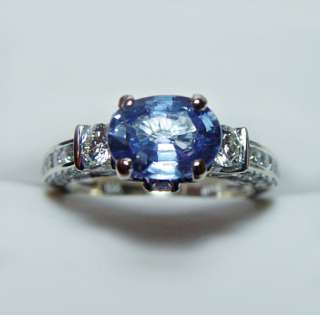 ED B Designer 2ct Sapphire .84ct Diamond Filigree Ring  