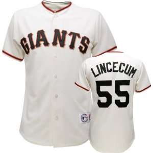  Tim Lincecum Ivory Majestic MLB Home Replica San Francisco 