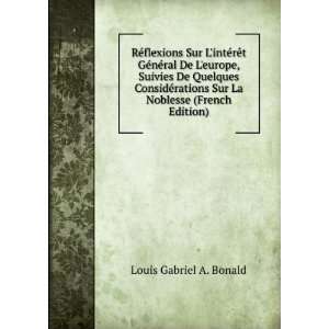   Sur La Noblesse (French Edition): Louis Gabriel A. Bonald: Books
