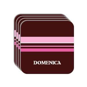 Personal Name Gift   DOMENICA Set of 4 Mini Mousepad Coasters (pink 