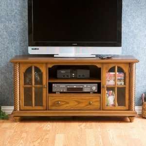  Plasma LCD TV Stand Arched Top Windowpane Doors in Antique 