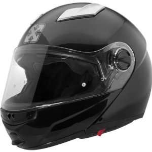 SparX Solid Helios Modular Road Race Motorcycle Helmet   Black / Small