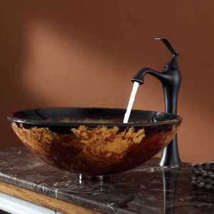    15000ORB Onyx Glass Vessel Sink and Ventus Faucet: Home Improvement