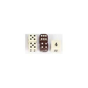  WE Games Backgammon Dice with Doubling Cube   Brown and 
