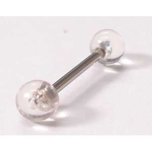  Gummy White/Clear Barbell Tongue Ring: Everything Else