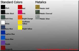 Choose a color from the color chart. Mouse over swatch for the color 