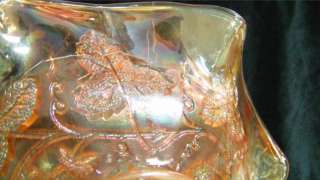 Vintage Millersburg Carnival Glass Bowl Marigold & Wreath  