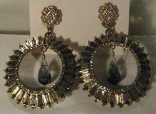 Badgley Mischka Black Diamond Crystal Earrings $250  