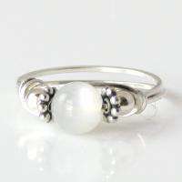 Sterling Silver Natural White Moonstone Ring  