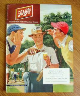 1951 Schlitz Beer Ad Baseball Umpire Theme  