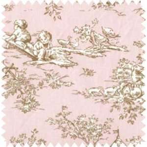    SWATCH   Pink and Brown Baby Toile Fabric by Doodlefish: Baby