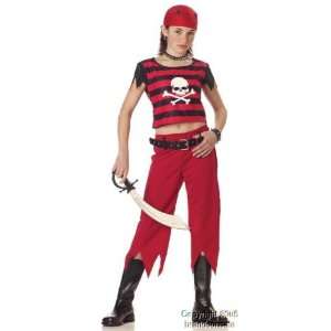  Kids Hip Punk Pirate Girl Costume (Size:Md 8 10): Toys 
