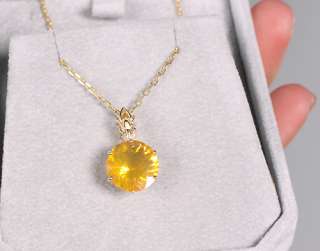 SOLID 18K YELLOW GOLD 4 CT. MEXICAN FIRE OPAL NECKLACE + 14K GOLD 18 