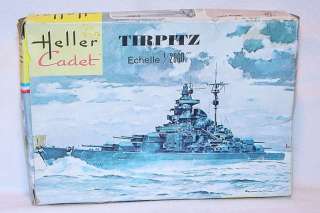 Heller 12000 WWII TIRPITZ BATTLE CRUISER Kit MIB`70  
