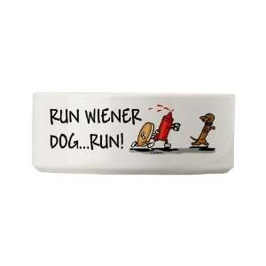  Run Wiener Dog Funny Small Pet Bowl by CafePress: Pet 