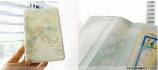 Blue Traveling Passport Holder Ticket Holder World Map picture  