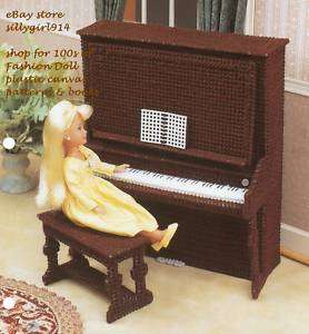 PIANO & BENCH~Plastic Canvas PATTERN for Barbie~OOP  