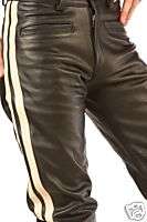 Mens Leather trouser tight fit jeans 30 medium size cowhide straight 