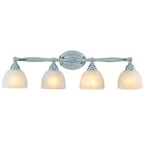   LS 16304C/CLD Bianca 4 Lite Wall Lamp, Chrome with Cloud Glass Shade