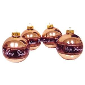   Coffee Break Bronze Glass Ball Christmas Ornaments 3 Home & Kitchen