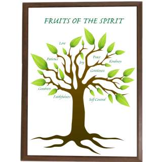 New Fruits of the Spirit Tree Wood Plaque 6 X 8  