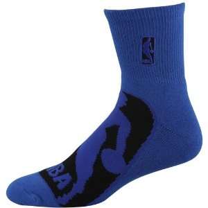 com Fore Bare Feet BIG NBA Logo Black/Royal Quarter Socks Size Large 